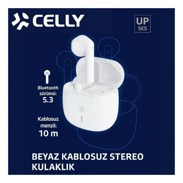 Celly BUZ2WH TWS Beyaz Kulak İçi Bluetooth Kulaklık - Görsel 3