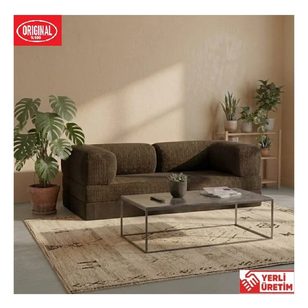 Dechome Herev 160x160 Kadife Kumaş Modüler L Tipi Köşe Koltuk Takımı - Görsel 5