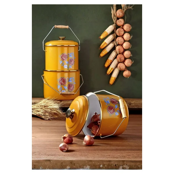 Bonera Emaye Bakraç 14 Cm Hardal Sarısı - Görsel 3