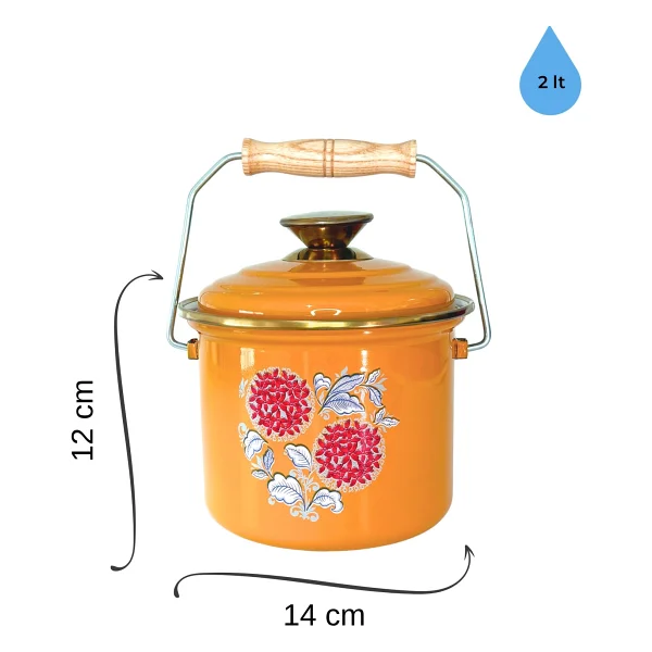 Bonera Emaye Bakraç 14 Cm Hardal Sarısı - Görsel 2