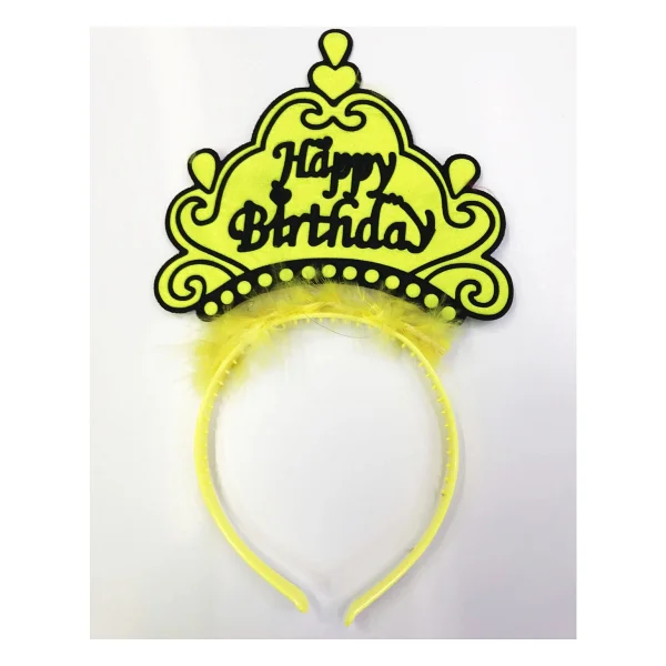 Happy Birthday Yazılı Neon Renk Taç 12 Adet - Görsel 8