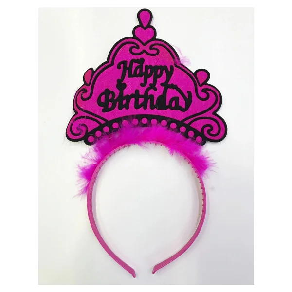Happy Birthday Yazılı Neon Renk Taç 12 Adet - Görsel 9
