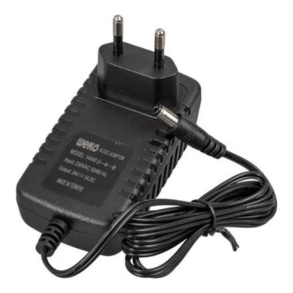 Weko 24 Volt 1 Amper 24 Watt Plastik Kasa Priz Tipi Adaptör (5.5x2.5 Uçlu) - Görsel 3