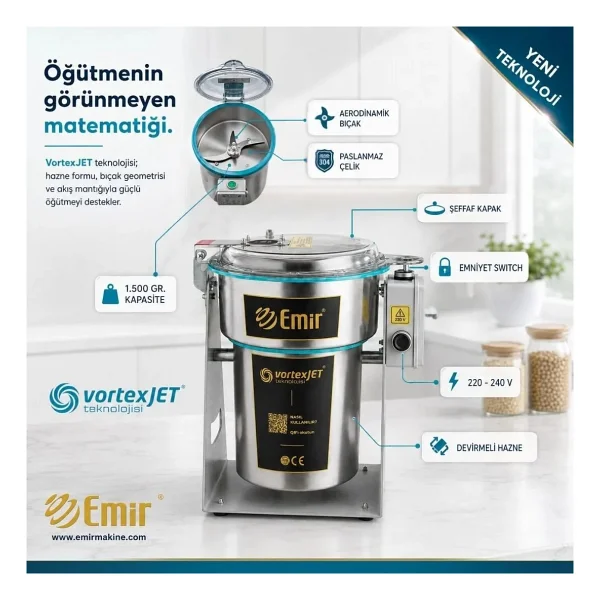 Tarhana Öğütücü Elektrikli Kurugıda Tarhana Çekme Makinası Öğütücü Değirmen Makinesi 1500 Gr 28000 D - Görsel 3