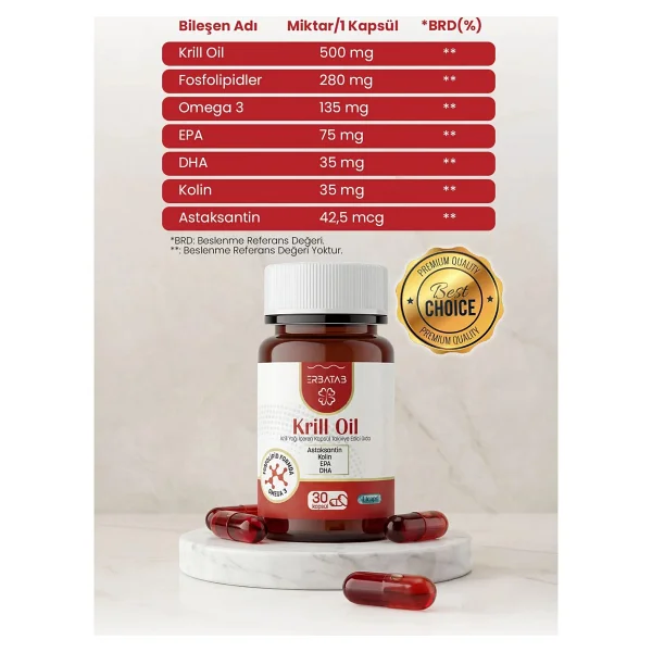 Erbatab Krill Oil 500 Mg 30 Kapsül - Görsel 8