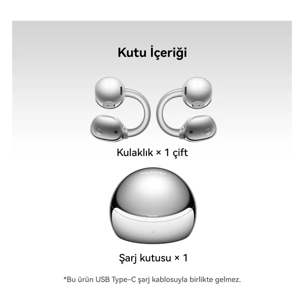 Huawei Freeclip 2 S TWS Gümüş Open Ear Bluetooth Kulaklık - Görsel 6