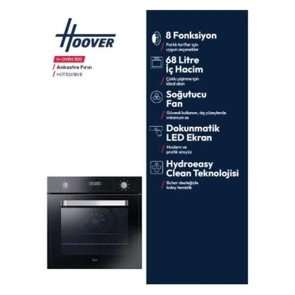 Hoover Hot 3061 Bı Siyah Ankastre Fırın - Görsel 8