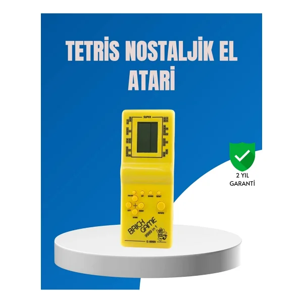 Uravas Store Mini Tetris El Aterisi - Taşınabilir Retro Oyun Konsolu Pil İle Çalışan Klasik Model - Görsel 3