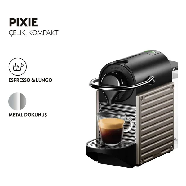 Nespresso C66t Pixie Titan Bundle Kapsüllü Kahve Makinesi - Görsel 3