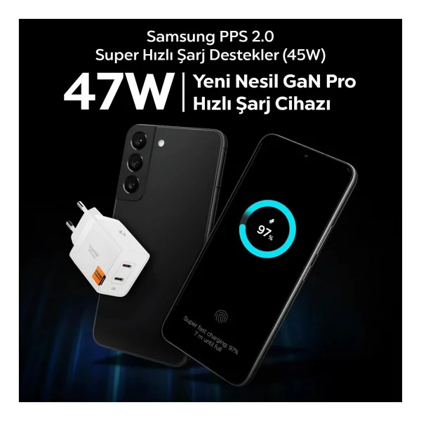 Spigen Ach08707 47 W Type-C Hızlı Şarj Adaptörü - Görsel 2
