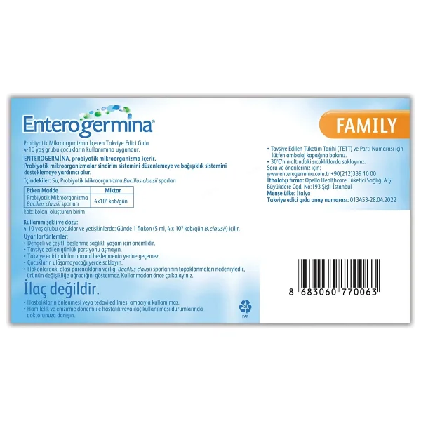 Enterogermina Family 5 Ml 10 Flakon - Görsel 8