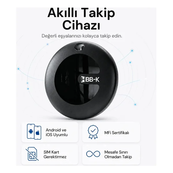 Hbb-K Hi Tag Android Uyumlu Google Sertifikalı Akıllı Takip Cihazı 2'li Paket - Android Uyumludur - Görsel 7