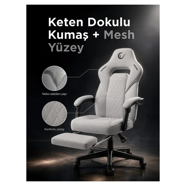 Rampage Kl-R12 Lumos Kumaş Oyuncu Koltuğu - Görsel 7