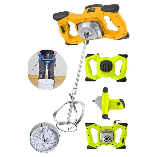 Moonshop Pro Japan 4000 Xbakir Sargi 6 Kademe Devirli Ayarlı Elektirikli Alçı Boya Ve Harç Karıştırıcı Mikser Sarı - Görsel 6