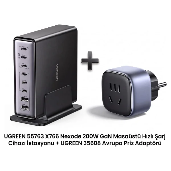 Ugreen Nexode Zapix 200 W Hızlı Şarj Adaptörü - Görsel 2