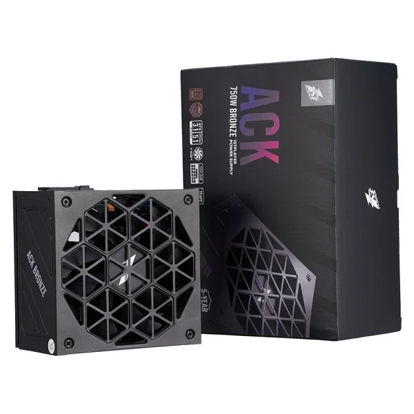 1st Player Ack 750w 80+ Bronze Aktif Pfc 14cm Fan 5 Yıl Garantili Siyah Güç Kaynağı - Görsel 2