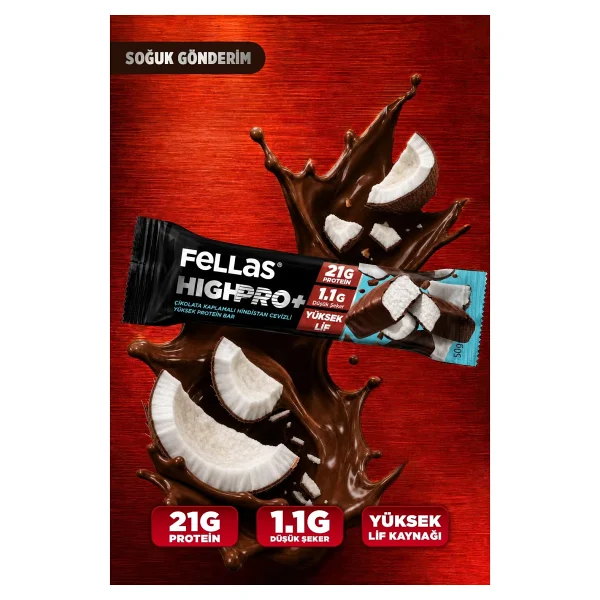 Fellas Çikolata Kaplı Highpro Protein Bar - Kurabiye Aromalı (50 G) - 12 Adet - 12 X 50 Gr - Görsel 10