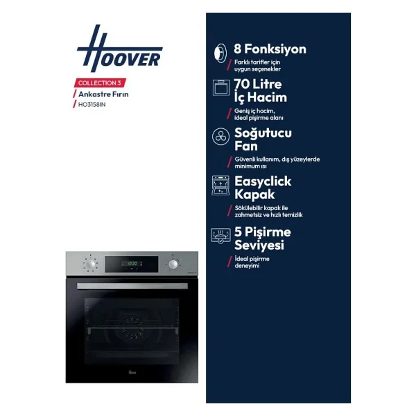 Hoover HO3158IN Inox Ankastre Fırın - Görsel 3
