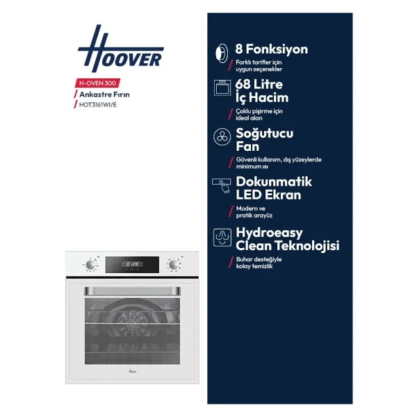 Hoover Hot3161wı Beyaz Ankastre Fırın - Görsel 6