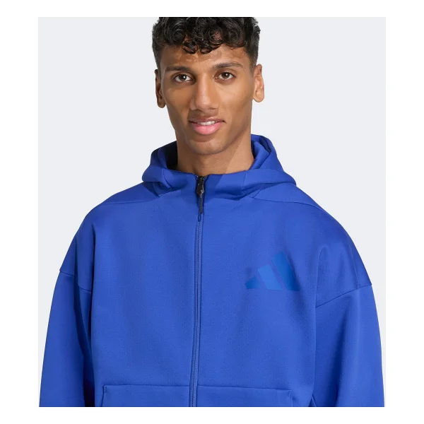 Adidas Z.N.E. Kapüşonlu Ka0694 Mavi Erkek Eşofman Üstü - Görsel 4