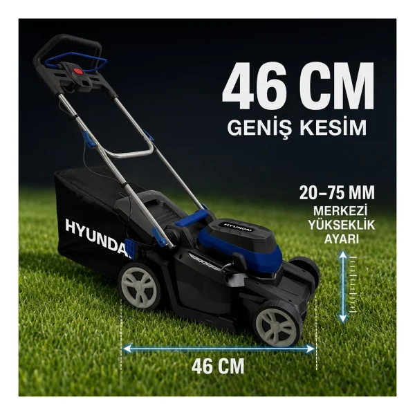 Hyundai C4608a 2000 W 55 Lt Elektrikli Çim Biçme Makinesi - Görsel 3