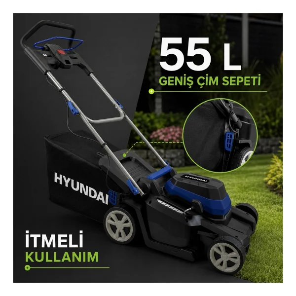 Hyundai C4608a 2000 W 55 Lt Elektrikli Çim Biçme Makinesi - Görsel 5