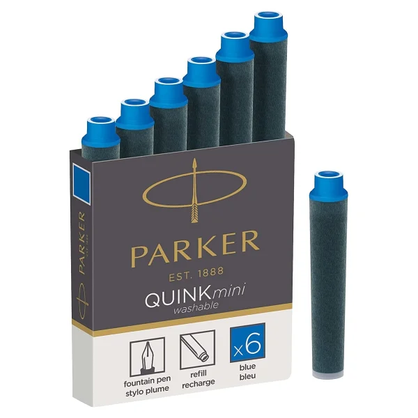 Parker Quink Kısa Dolma Kalem Kartuşu 6lı Kutu Yıkanabilir Mavi - Görsel 6