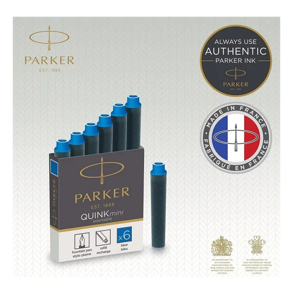 Parker Quink Kısa Dolma Kalem Kartuşu 6lı Kutu Yıkanabilir Mavi - Görsel 2