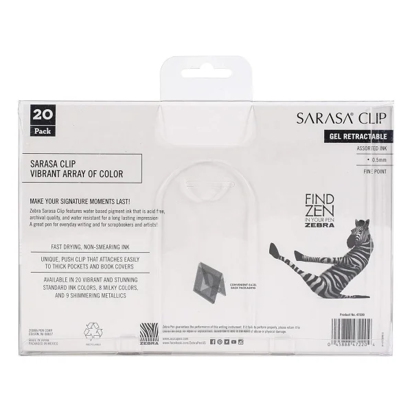 Zebra Sarasa Clip 0.7 Mm 20'li Jel Kalem Seti - Görsel 3