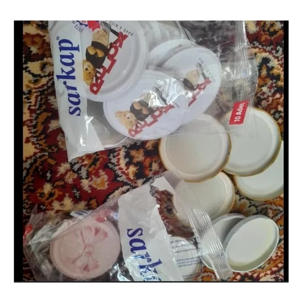 Sarkap 4 Paket 10'lu Hijyenik Poşetli Kavanoz Kapağı Seti 4 Desen 82 Mm Karışık Gönderim - Görsel 4