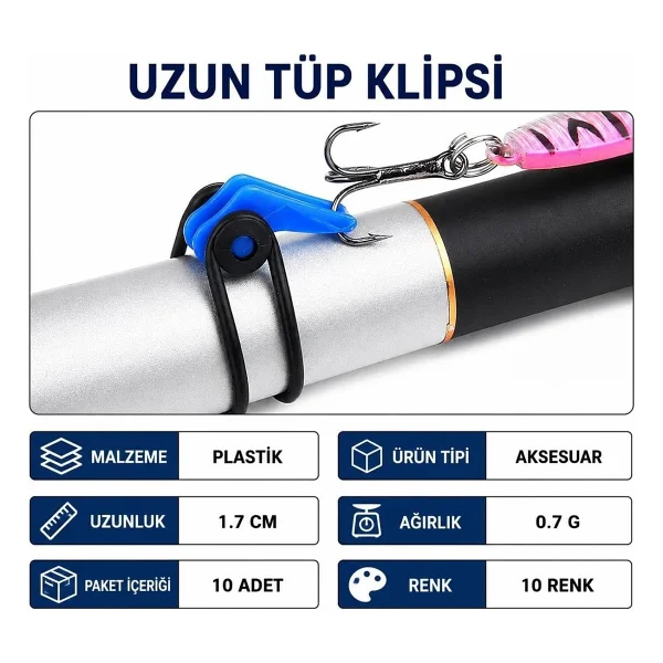 Valkyrie 10'lu Olta Kanca Tutucu Balıkçılık İğne Sabitleyici Olta Kamış Koruyucu Klips Seti - Görsel 4