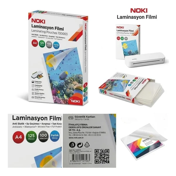 Nokı Laminasyon Filmi - A4 125 Mıcron 100 Adet Parlak - Görsel 2