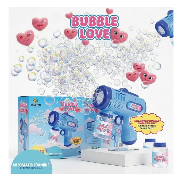 Maytoys Otomatik Baloncuk Makinesi Pilli Köpük Tabancası Sızdırmaz Tasarım Bubble Gun Mavi - Görsel 2