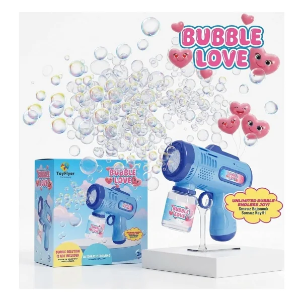 Maytoys Otomatik Baloncuk Makinesi Pilli Köpük Tabancası Sızdırmaz Tasarım Bubble Gun Mavi - Görsel 3
