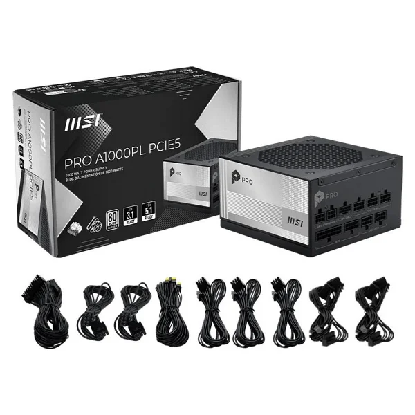 Msı Pro A1000pl Iıı Pcıe5 Gen5.1 1000 W Power Supply - Görsel 6
