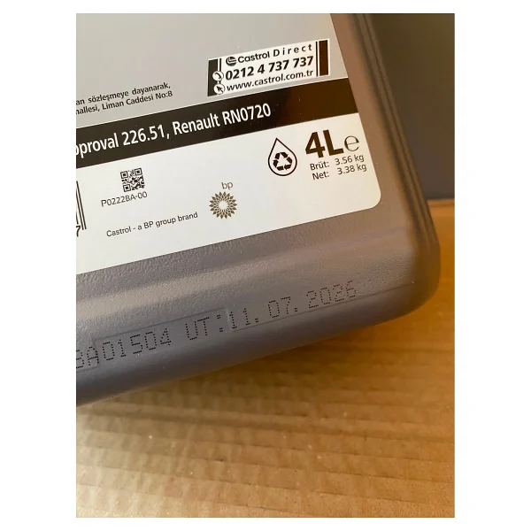 Castrol GTX 5W-30 C4 4 lt Motor Yağı - 2026 - Görsel 2