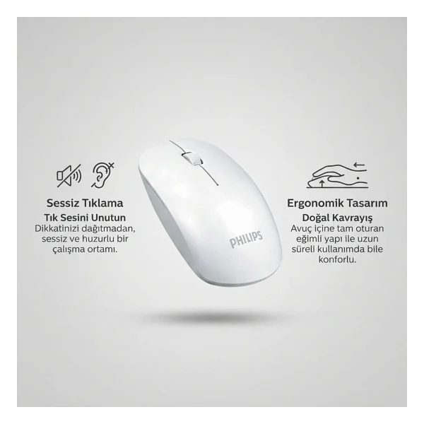 Philips M315 Spk7315/00 Kablosuz Optik Beyaz Mouse - Görsel 5