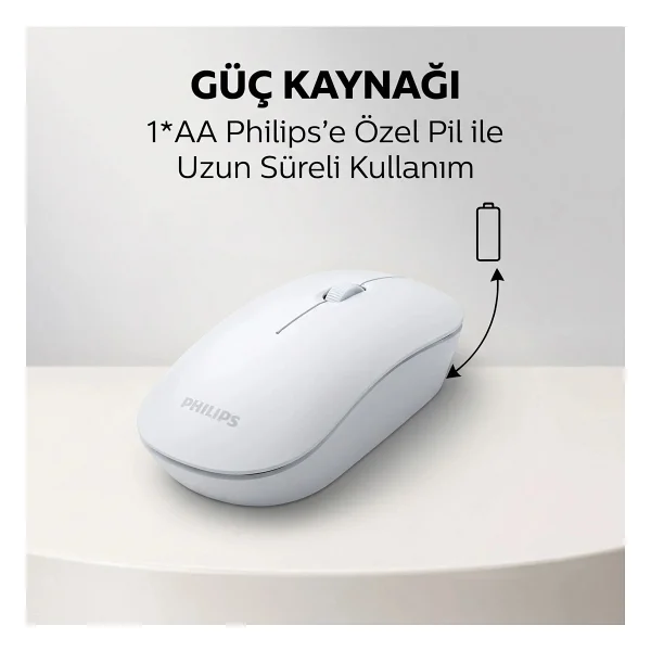 Philips M315 Spk7315/00 Kablosuz Optik Beyaz Mouse - Görsel 7