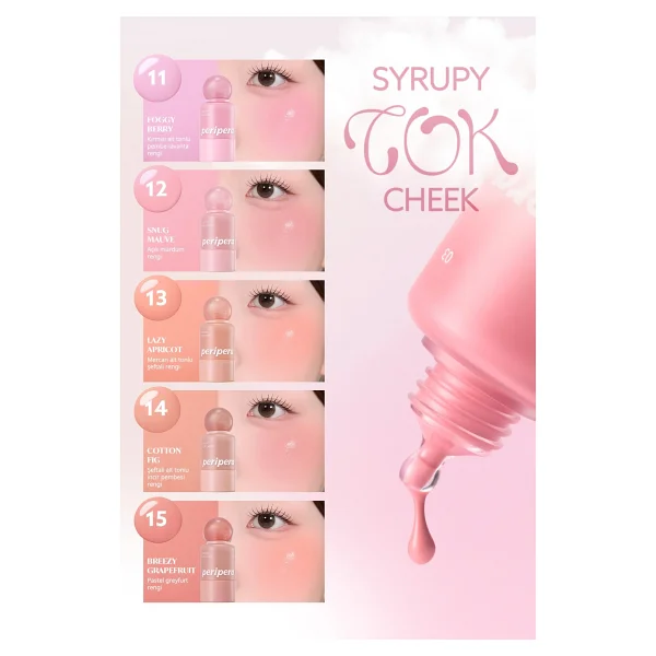 Peripera Syrupy Tok Cheek 09 Pale Peach Likit Allık - Görsel 6