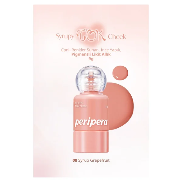 Peripera Syrupy Tok Cheek 08 Syrup Grapefruit Likit Allık - Görsel 2