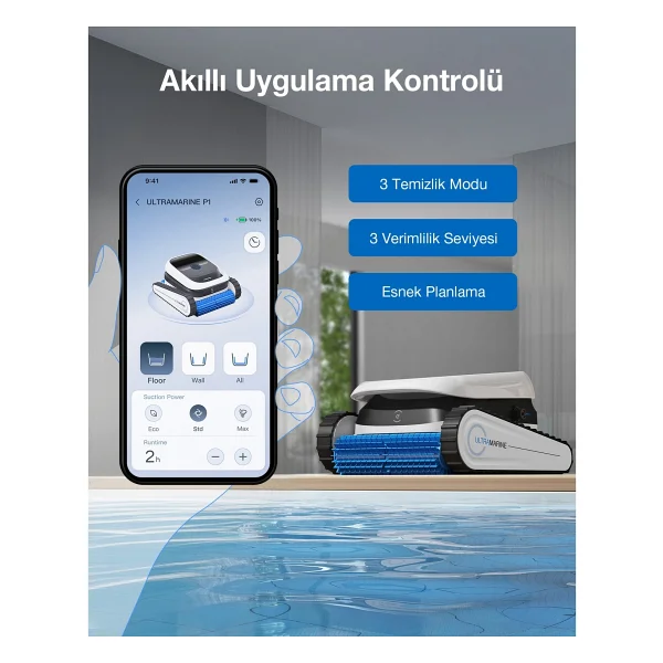 Ecovacs Ultramarine P1 Kablosuz Havuz Temizleme Robotu - Görsel 2