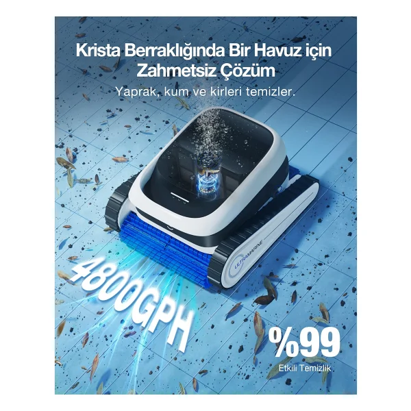 Ecovacs Ultramarine P1 Kablosuz Havuz Temizleme Robotu - Görsel 6