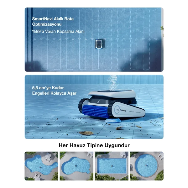 Ecovacs Ultramarine P1 Kablosuz Havuz Temizleme Robotu - Görsel 7