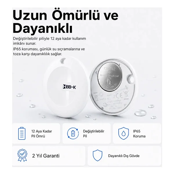 Hbb-K Android Uyumlu Tag Google Sertifikalı Takip Cihazı - Android Uyumludur - Beyaz - Görsel 7