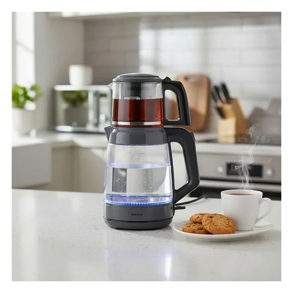 Homend Infinity 1764h Antrasit Siyah 1900 W Cam Çay Makinesi - Görsel 8