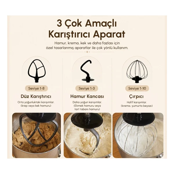 Karaca Mastermaid Chef Ultra D 2000 W 7 Lt Hamur Yoğurma Makinesi - Görsel 5