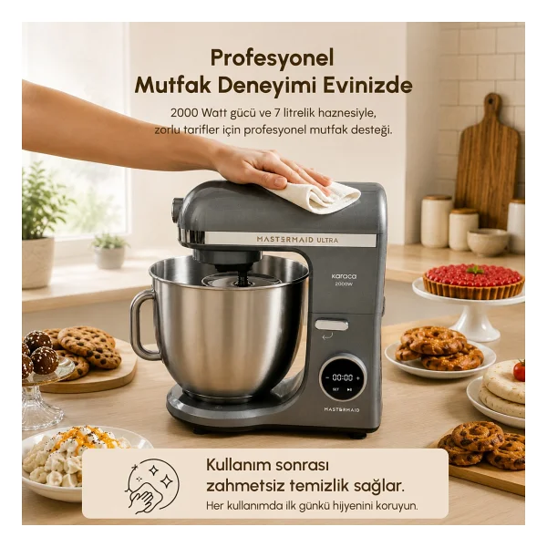 Karaca Mastermaid Chef Ultra D 2000 W 7 Lt Hamur Yoğurma Makinesi - Görsel 6