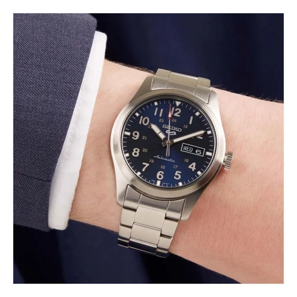 Seiko 5 Sports Field SRPG29 Çelik Kordon Mavi Erkek Kol Saati - Görsel 2