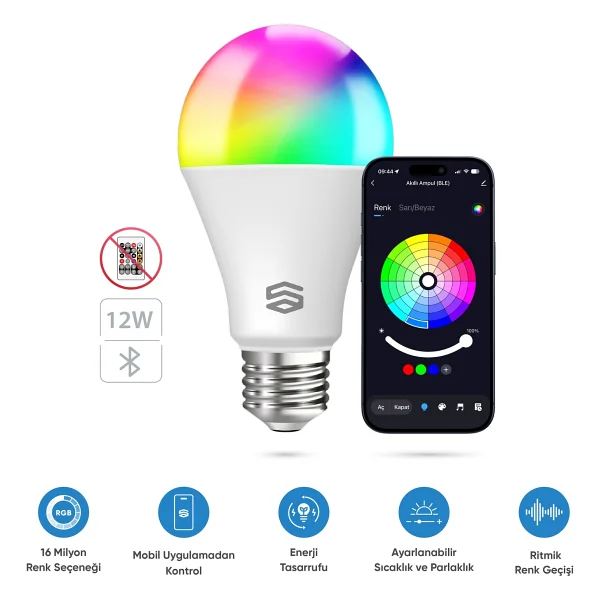 Şımart Sm-Slı 9 W E27 RGB Akıllı LED Ampul - Görsel 10