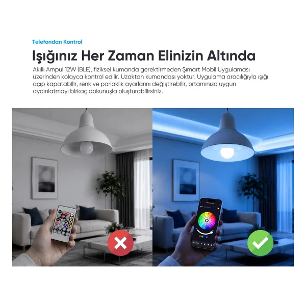 Şımart Sm-Slı 9 W E27 RGB Akıllı LED Ampul - Görsel 2